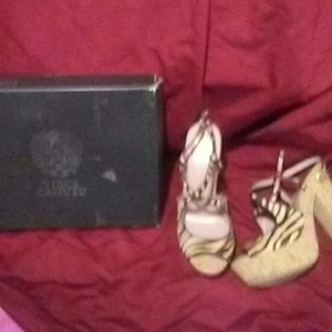 Vince  camuto! animal fur zebra print high heels